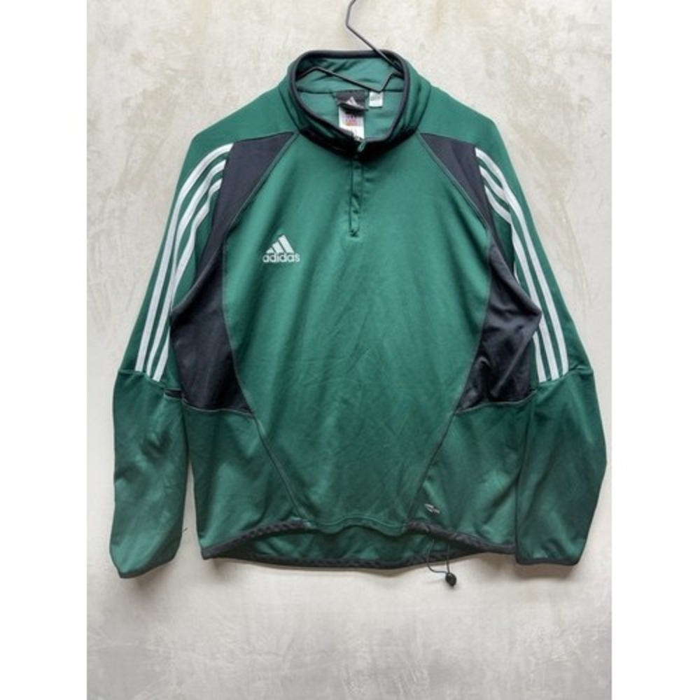 Vintage Adidas Track Jacket Men's Large Y2K ClimaCool 1/4 Zip Pullover Warmup